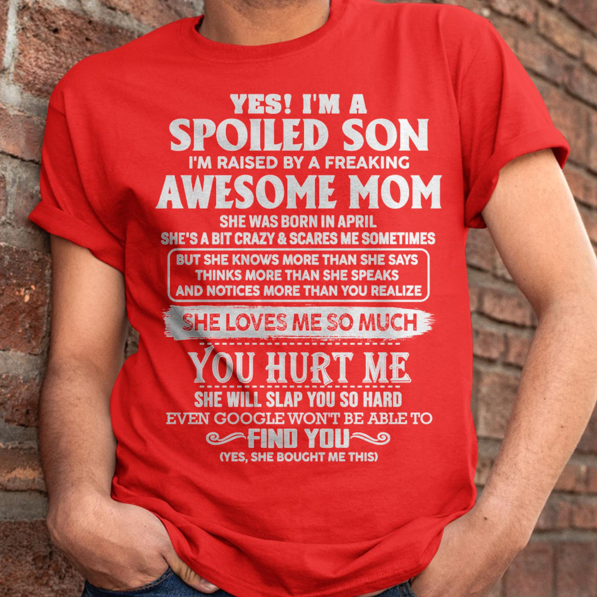 April - Awesome Mom - Perfect Gift For Spoiled Son From Mom - NGHL04 (SKU05-47-04)