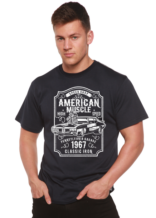 Spun Bamboo American Muscle Men's Bamboo Viscose/Organic Cotton Short Sleeve Graphic T-Shirt — detail view