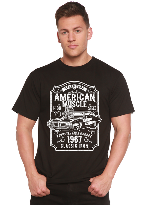 Spun Bamboo American Muscle Men's Bamboo Viscose/Organic Cotton Short Sleeve Graphic T-Shirt — front view