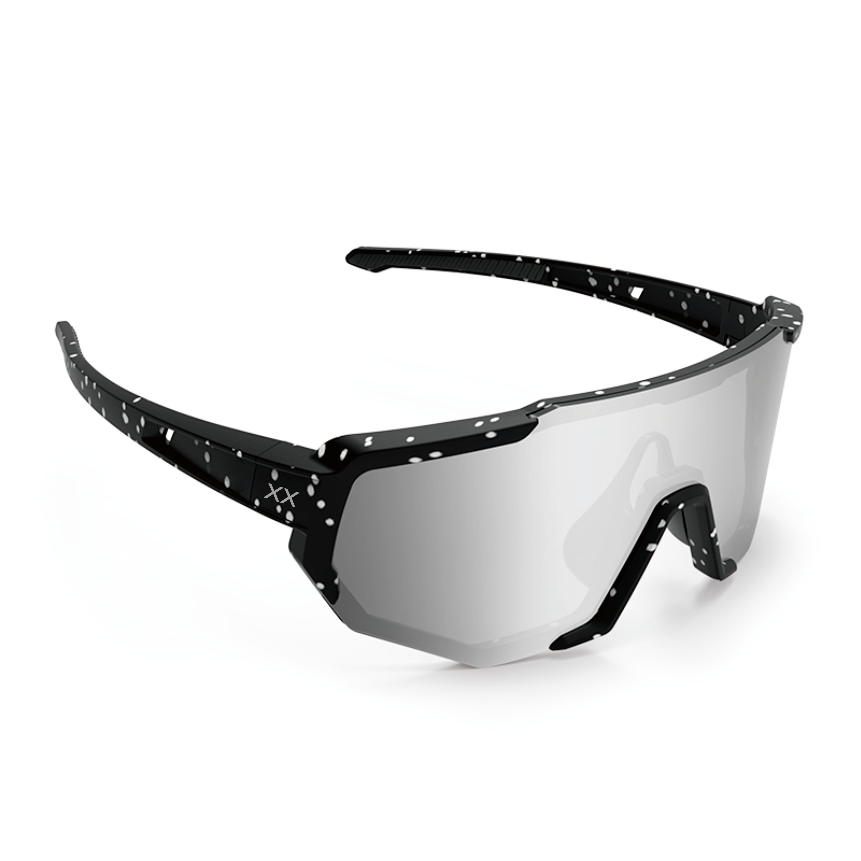 BLACKOUT BARBELL Mako Running Glasses — Speckled / Dark Gray Lens in gray — back view