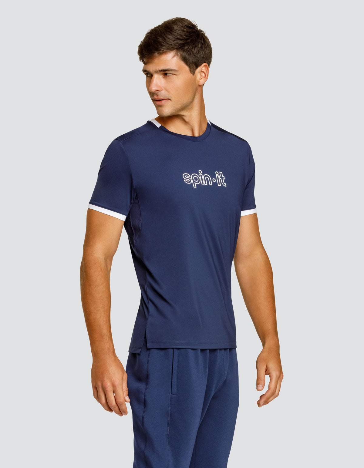 RONALDO SHORT SLEEVE TOP - NAVY BLUE